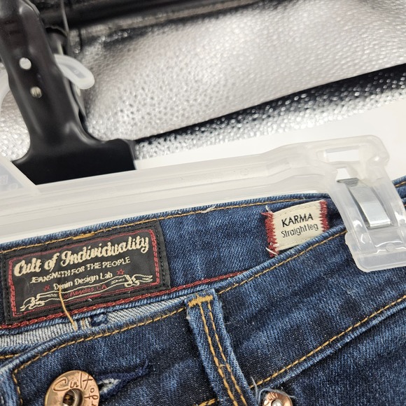 Cult of Individuality Jeans Blue Karma Straight Leg Dark Wash Slim Fit Size 27 - Picture 3 of 4